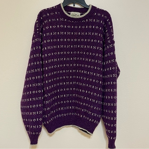 Vintage Alps Wool Crew Neck Pullover Grandpa Sweater Merrimac Valley New England - Picture 1 of 11